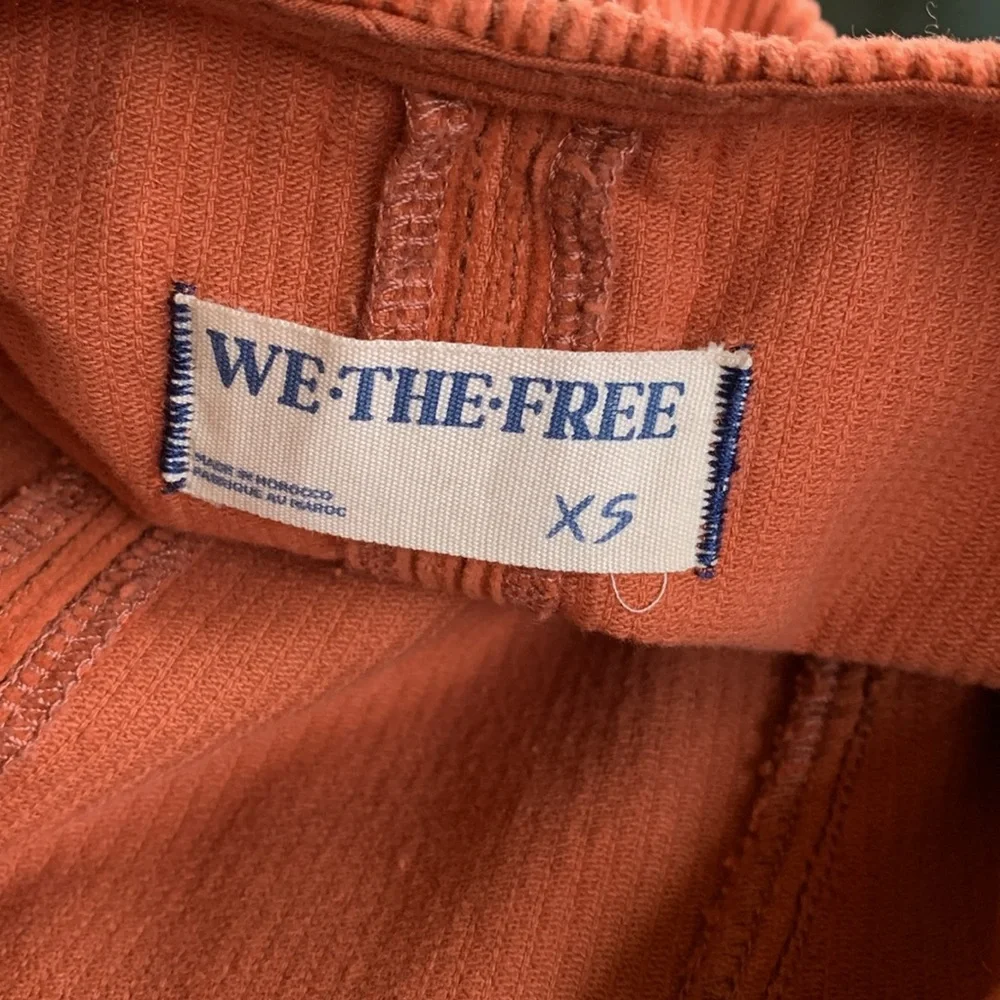 Free People High Roller Corduroy Jumpsuit in Burnt Orange